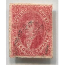 ARGENTINA 1865 GJ 25j RIVADAVIA 4ta TIRADA ESTAMPILLA VARIEDAD MULATO MUY LINDO COLOR ROSA CON IMPRESIÓN MOVIDA U$ 48