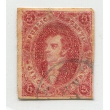 ARGENTINA 1872 GJ 34 RIVADAVIA ESTAMPILLA DE 8va CON BONITA IMPRESIÓN, ESTUPENDO EJEMPLAR U$ 85+