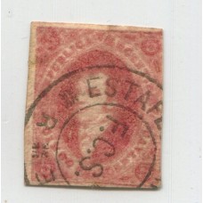 ARGENTINA 1872 GJ 34e RIVADAVIA 8va TIRADA ESTAMPILLA VARIEDAD CABEZA DE MARFIL U$ 150 MATASELLO ESTAFETA AMBULANTE F.C.S. RELEVANTE +150%