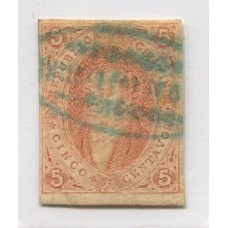 ARGENTINA 1867 GJ 27A RIVADAVIA 6ta TIRADA SIN DENTAR COLOR ROJO PARDO ANARANJADO MAGNIFICA CALIDAD DE AMPLIOS MARGENES SUPER LUJO U$ 270+