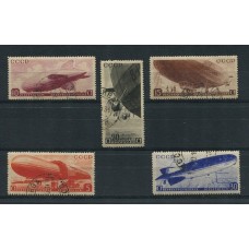 RUSIA 1934 Yv. AEREO 33/7 SERIE COMPLETA DE ESTAMPILLAS ZEPPELIN 100 Euros