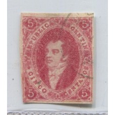 ARGENTINA 1872 GJ 34 RIVADAVIA ESTAMPILLA DE 8va TIRADA MUY LINDO EJEMPLAR DE CUATRO MARGENES