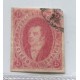 ARGENTINA 1867 GJ 32a RIVADAVIA ESTAMPILLA de 7ma TIRADA SIN DENTAR, ADELGAZADA CON VARIEDAD DOBLE IMPRESIÓN TOTAL U$ 300