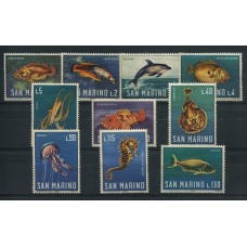 SAN MARINO 1966 SERIE COMPLETA DE ESTAMPILLAS MINT PECES FAUNA MARINA