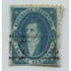 ARGENTINA 1864 GJ 24 RIVADAVIA 15 Cts. BONITA ESTAMPILLA CON IMPRESIÓN CARGADA U$ 70