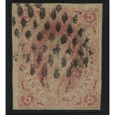 ARGENTINA 1864 GJ 16d RIVADAVIA DE PRIMERA TIRADA SIN DENTAR DE AMPLIOS MARGENES VARIEDAD PAPEL RAYADO U$ 330 RARISIMO Y DE LUJO