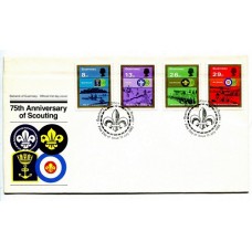 BOY SCOUT GUERNSEY 1982 SERIE COMPLETA DE ESTAMPILLAS SCOUTS EN SOBRE PRIMER DIA