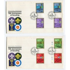 BOY SCOUT GUERNSEY 1982 SERIE COMPLETA CON ENTRECINTAS DE ESTAMPILLAS SCOUTS EN CARTA