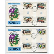 BOY SCOUT KIRIBATI 1982 SERIE COMPLETA CON ENTRECINTAS DE ESTAMPILLAS SCOUTS EN CARTA