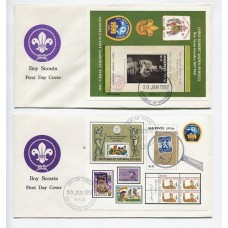 BOY SCOUT MALDIVES 1992 SERIE COMPLETA EN BLOQUES DE ESTAMPILLAS SCOUTS EN CARTA