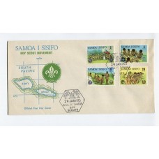 BOY SCOUT SAMOA I SISIFO 1973 SERIE COMPLETA DE ESTAMPILLAS SCOUTS EN SOBRE PRIMER DIA DE EMISION