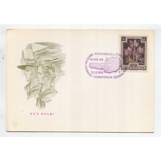 BOY SCOUT AUSTRIA 1956 TARJETA CON MATASELLO ESPECIAL SCOUTS