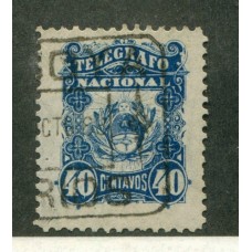 ARGENTINA TELEGRAFOS 1887 GJ 3 CON MATASELLO NOGOYA ENTRE RIOS