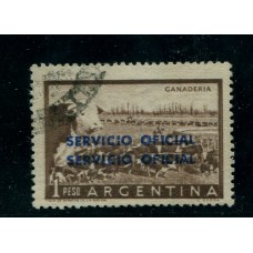 ARGENTINA SERVICIO OFICIAL GJ 716 VARIEDAD SOBRECARGA DOBLE RARISIMA NO CATALOGADA