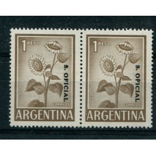 ARGENTINA SERVICIO OFICIAL GJ 739 PE 386Ab PAREJA U$ 14 MINT + VARIEDAD NO CATALOGADA S. OFICIAL SOBRECARGA DOBLE