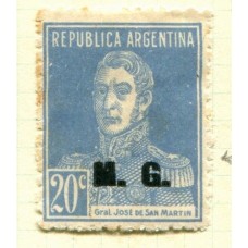 ARGENTINA SERVICIO OFICIAL GJ 187a SOBRECARGA DOBLE U$ 56