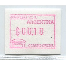 ARGENTINA SERVICIO SELLO PARA MAQUINA 1999 GJ 21 FACIAL 0.10 NUEVO MINT U$ 10