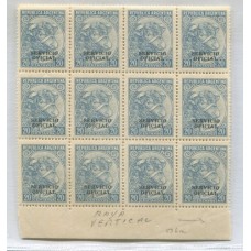 ARGENTINA SERVICIO OFICIAL GJ 674 BLOQUE DE 12 CON RARA VARIEDAD FILIGRANA RAYA VERTICAL NUEVO MINT SON MUY RARAS DE ENCONTRAR EN SERVICIO OFICIAL