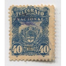 ARGENTINA TELEGRAFOS 1887 GJ 4 ESTAMPILLA USADA U$ 10