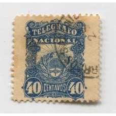 ARGENTINA TELEGRAFOS 1887 GJ 4 ESTAMPILLA USADA U$ 10