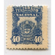 ARGENTINA TELEGRAFOS 1887 GJ 4 ESTAMPILLA NUEVA SIN GOMA U$ 20