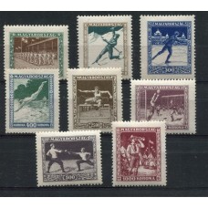 HUNGRIA 1925 Yv. 371/8 SERIE COMPLETA DE ESTAMPILLAS NUEVAS MINT DEPORTES FUTBOL BOY SCOUT 90 EUROS