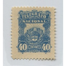 ARGENTINA TELEGRAFOS 1887 GJ 4 ESTAMPILLA NUEVA SIN GOMA U$ 20