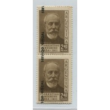 ARGENTINA SERVICIO OFICIAL GJ 707 FLORENTINO AMEGHINO ESTAMPILLLAS NUEVAS MINT VARIEDAD SOBRECARGA BIEN DESPLAZADA RARO ERROR