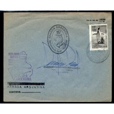 ANTARTIDA ARGENTINA 1966 SOBRE FIRMADO Y CON VARIAS MARCAS