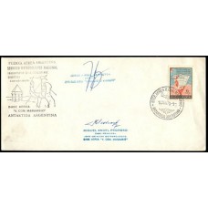 ANTARTIDA ARGENTINA 1970 SOBRE FIRMADO Y CON MARCA INAUGURACION ESTACION METEOROLOGICA