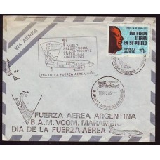 ANTARTIDA ARGENTINA 1973 SOBRE PRIMER VUELO PRESIDENCIAL ESTAMPILLA DE EVA PERON