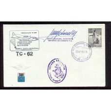 ANTARTIDA ARGENTINA 1969 SOBRE CON MATASELLO BASE PETREL VUELO ESPECIAL CON FIRMA