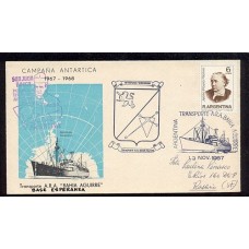 ANTARTIDA ARGENTINA 1967 SOBRE BARCO BAHIA AGUIRRE