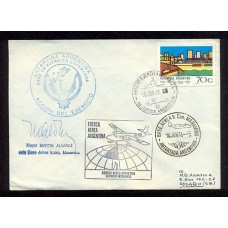 ANTARTIDA ARGENTINA 1974 SOBRE VUELO ESPECIAL FIRMADO