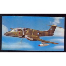 ANTARTIDA ARGENTINA 1984 TARJETA POSTAL AVION DE COMBATE PUCARA Y MARCAS ESPECIALES BASE MARAMBIO