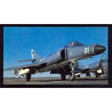 ANTARTIDA ARGENTINA 1987 TARJETA POSTAL AVION DE COMBATE SUPER ETENDARD Y MARCAS ESPECIALES BASE MARAMBIO