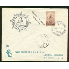 ANTARTIDA ARGENTINA 1959 SOBRE CRUCERO TURISTICO MATASELLO DEL BARCO