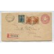 URUGUAY 1897 ENTERO POSTAL CIRCULADO A SUIZA CON FRANQUEO ADICIONAL