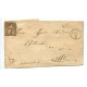 SUIZA 1858 PLIEGO CON MATASELLO LUTISBURG, ESTAMPILLA Yv. 26b