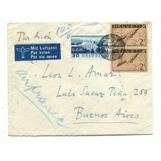 SUIZA 1938 SOBRE CORREO AEREO CIRCULADO A LA ARGENTINA CON FRANQUEO DE 4,30 Sfr.