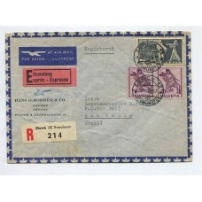 SUIZA 1946 SOBRE CORREO AEREO CIRCULADO A BRASIL