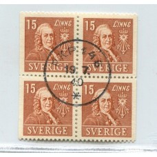 SUECIA 1939 Yv. 276c CUADRO CON DOS PAREJAS DE ESTAMPILLAS USADAS 100 Euros