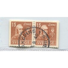 SUECIA 1939 Yv. 276c PAREJA DE ESTAMPILLAS USADA 50 Euros
