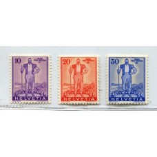 SUIZA 1936 Yv. 286A/8A SERIE COMPLETA DE ESTAMPILLAS NUEVAS CON FILAMENTOS DE SEDA, ES LA DEL CENTRO DEL BLOQUE 28 EUROS