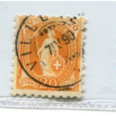 SUIZA 1882 Yv. 81 ESTAMPILLA USADA DENTADO 9 1/2 RARA 100 EUROS