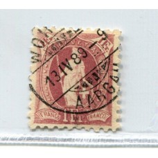 SUIZA 1882 Yv. 85 ESTAMPILLA USADA DENTADO 9 1/2 RARA 90 EUROS