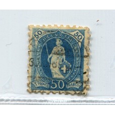 SUIZA 1882 Yv. 84 ESTAMPILLA USADA DENTADO 9 1/2 MUY RARA 350 EUROS