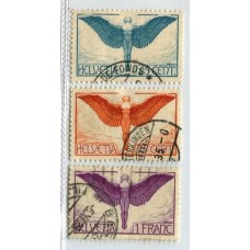 SUIZA 1924 Yv. A10a/12a SERIE COMPLETA DE ESTAMPILLAS USADAS 125 EUROS