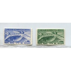 VATICANO 1949 AEREO Yv. 18/9 SERIE COMPLETA DE ESTAMPILLAS NUEVAS CON GOMA 120 EUROS, RARA