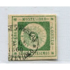 URUGUAY 1859 Yv. 11 ESTAMPILLA USADA DE MUY BUENA CALIDAD